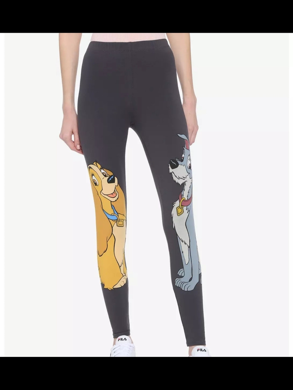 Disney Black Leggings with Lady & Tramp Dog Prints